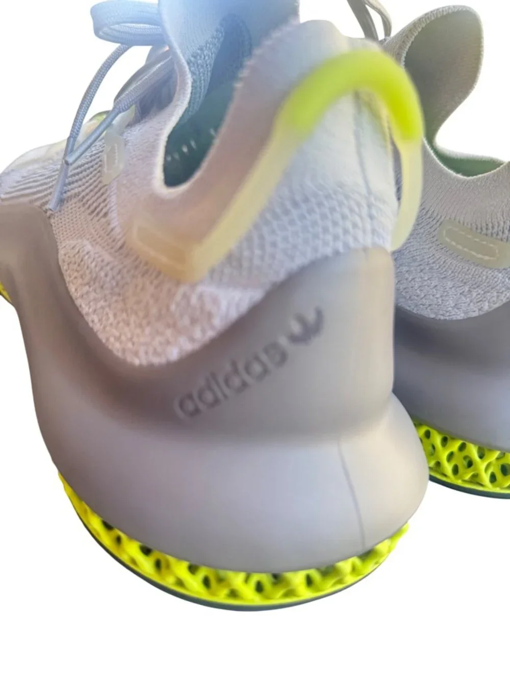Adidas 4D Fusio Men Size 13.5 Gray Neon Yellow Knit Running Shoes FY5928